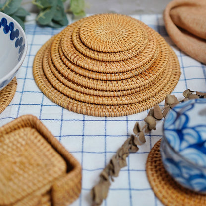 Vietnam Rattan Coasters for Round Table Tops