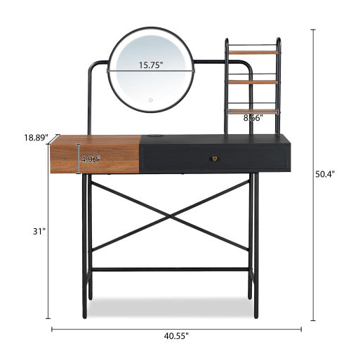 Makeup Vanity Desk With Lighted Mirror and Storage