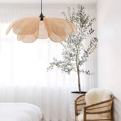 Creative Handmade Rattan Petal Chandelier Lighting Decor