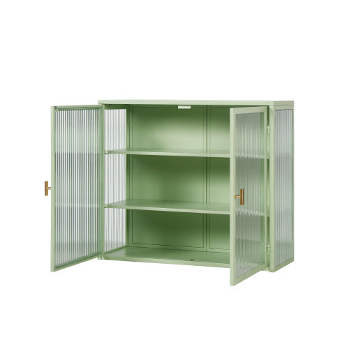 Modern Double Door Wall Cabinet With Glass Door