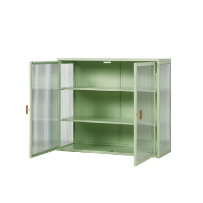 Modern Double Door Wall Cabinet With Glass Door