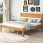 Platform Bed Frame With Headboard, Wood Slat Support, No Box Spring Needed, Queen, Oak