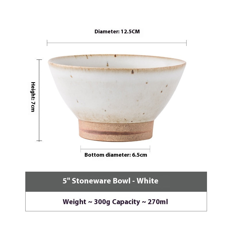 Household Thickened Rice Bowl Retro Ceramic Style