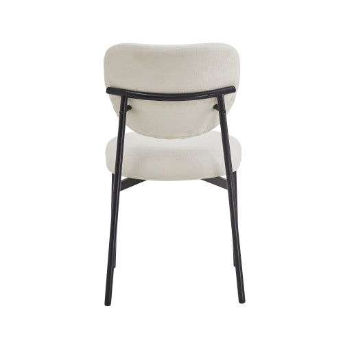 Upholstered Dining Chairs With Metal Legs  Set Of 2,Beige