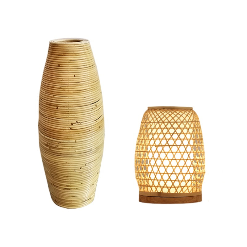 Simple Modern Rattan Wooden Vase for Rustic Decor