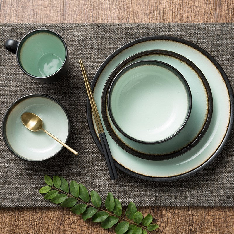 European Matte Ceramic Tableware Dish Set for Home