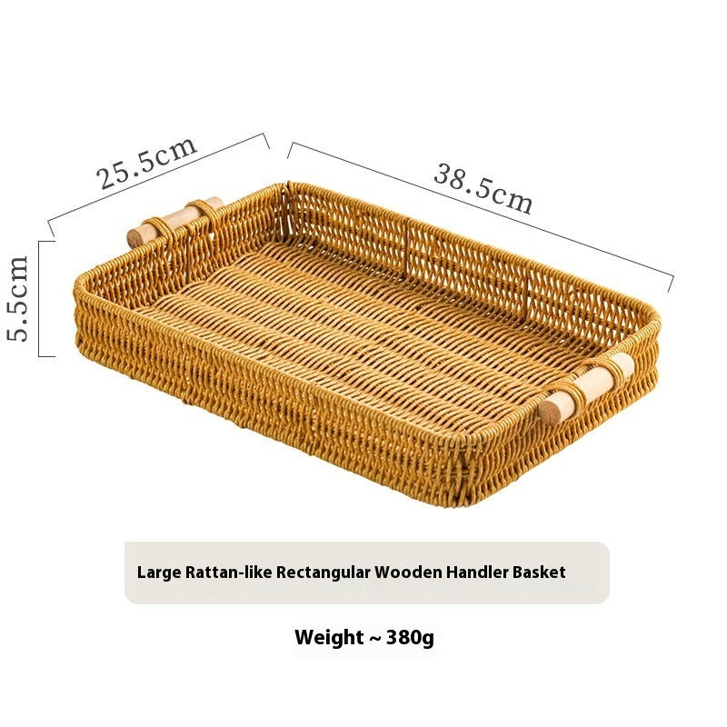 Rattan Baking Toasted Bread Rectangular Tray