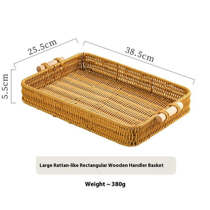 Rattan Baking Toasted Bread Rectangular Tray