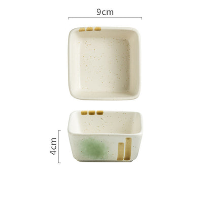 Japanese Square Ceramic Seasoning Dish Set Collection