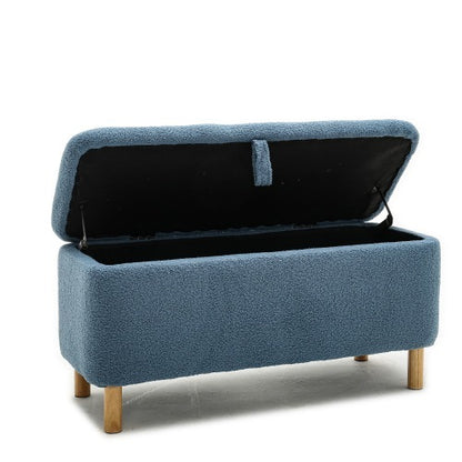 Basics Upholstered Storage Ottoman And Entryway Bench Blue