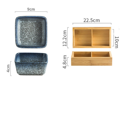 Japanese Square Ceramic Seasoning Dish Set Collection