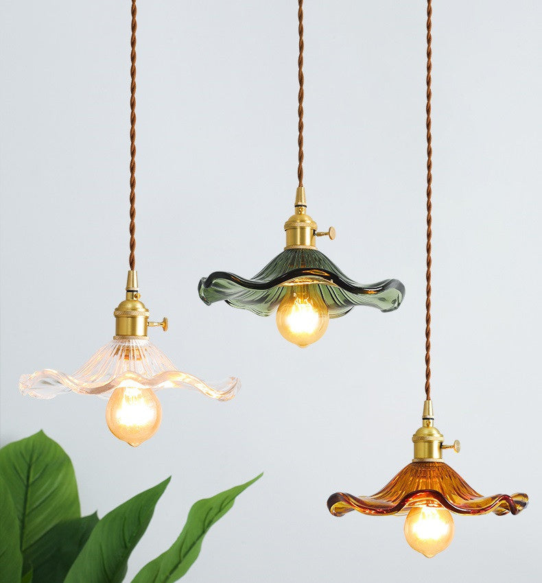 Brass Nordic Japanese Style Glass Chandelier