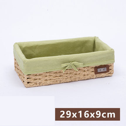 Fabric Desktop Storage Straw Storage Basket - Stylish Organizer