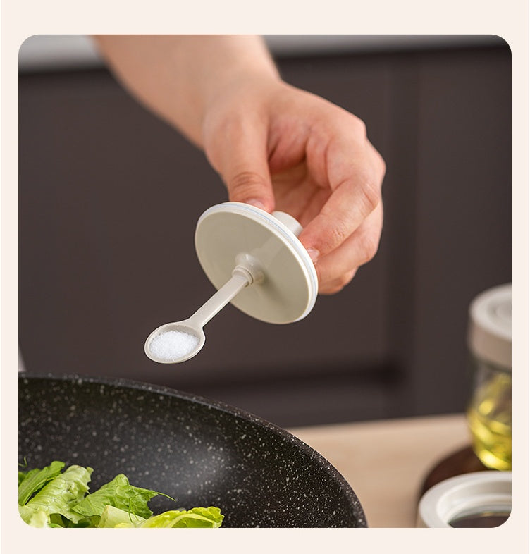 Household Kitchen Glass Spoon Cover Seasoning Jar