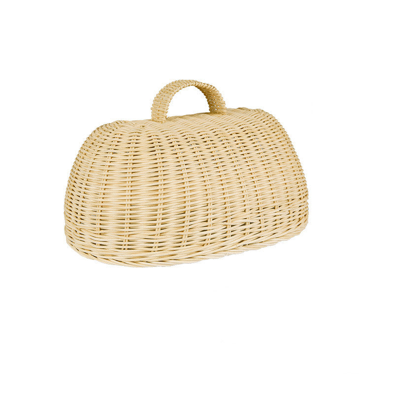 Pastoral Retro Handmade Rattan Oval Food Cover