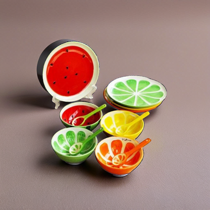 Ceramic Fruit Bowl Watermelon Bowl Creative Watermelon Orange Lemon Ceramic Rice Bowl