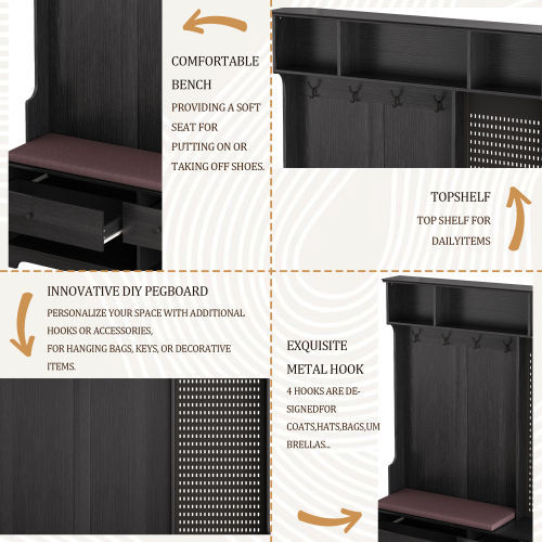 Storage Rack Suitable For Corridors Living Rooms Black