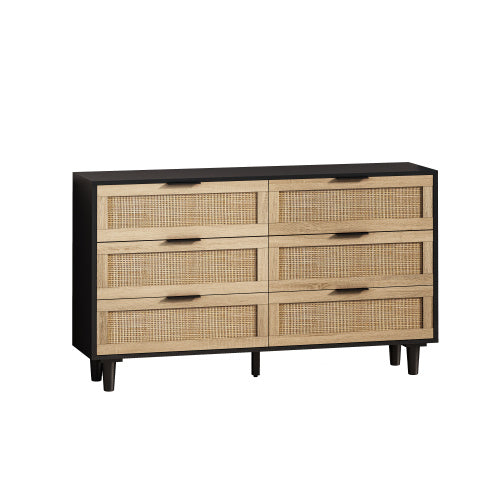 Rattan Storage Cabinet with Drawers for Bedroom