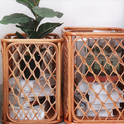 Handmade Rattan Square Laundry Basket for Hotels