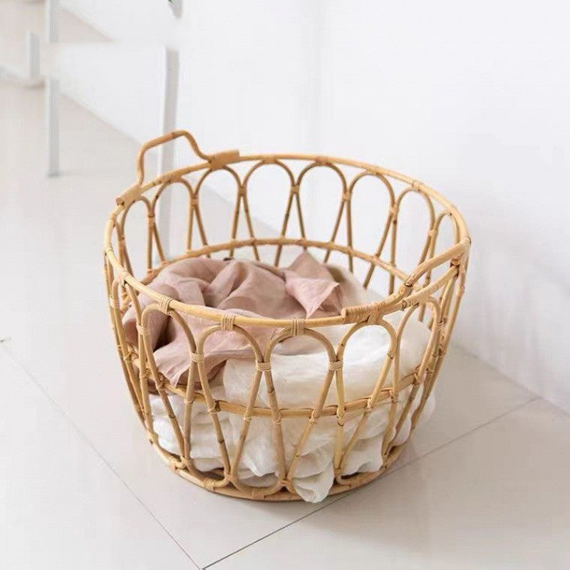 Handmade Rattan Woven Clothes Storage Basket Design