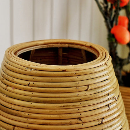 Simple Modern Rattan Wooden Vase for Rustic Decor