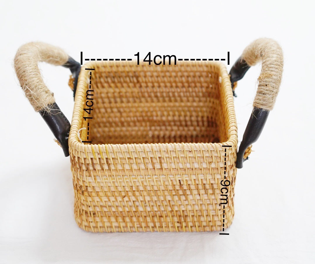 Refreshment Plate Fruit Basket With Rattan Handle