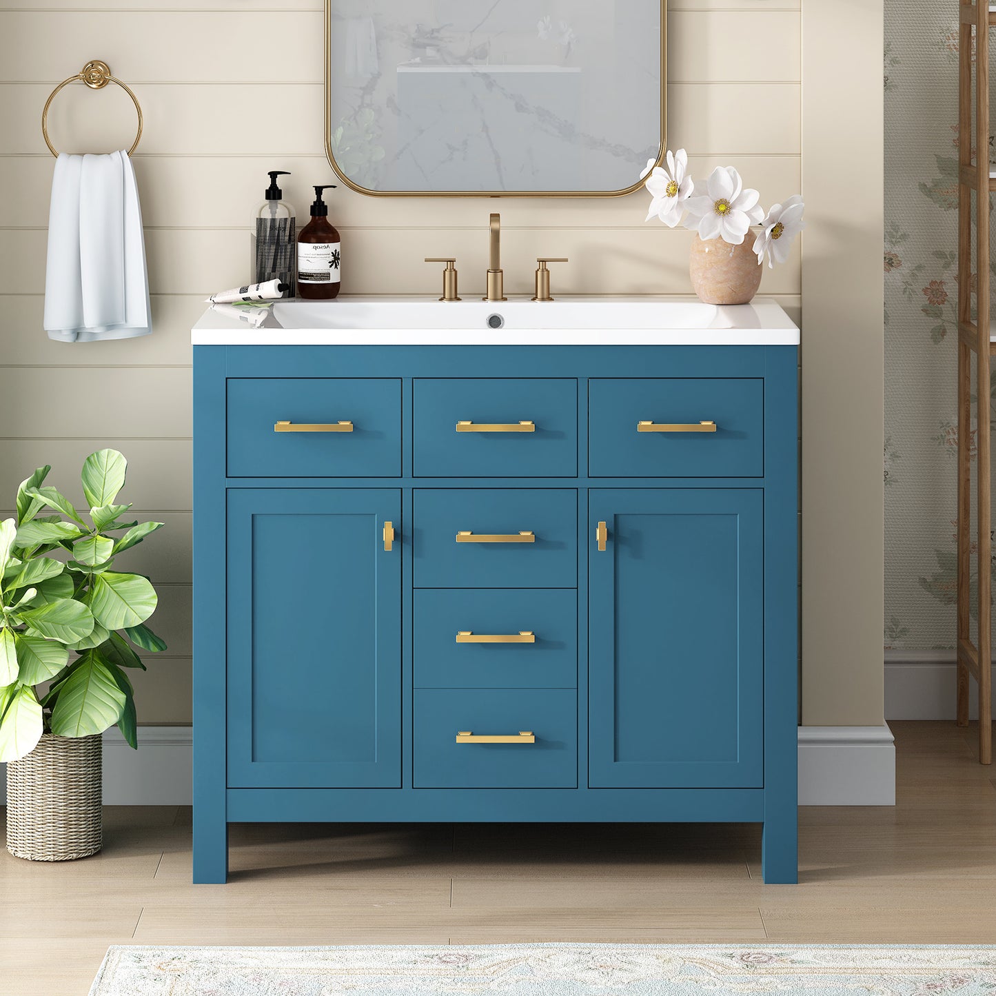 Solid Wood Bathroom Storage Cupboards