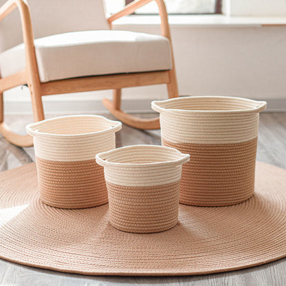 Hand-Woven Storage Basket for Clothes and Toys