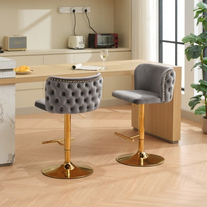 Modern Swivel Barstools – Adjustable PU Seat