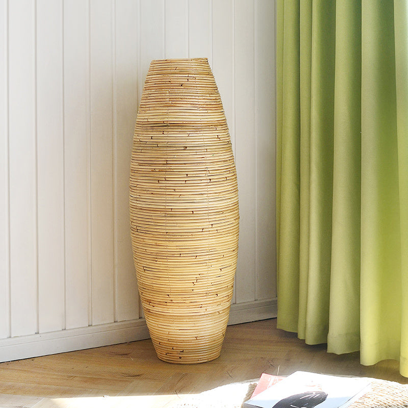 Simple Modern Rattan Wooden Vase for Rustic Decor